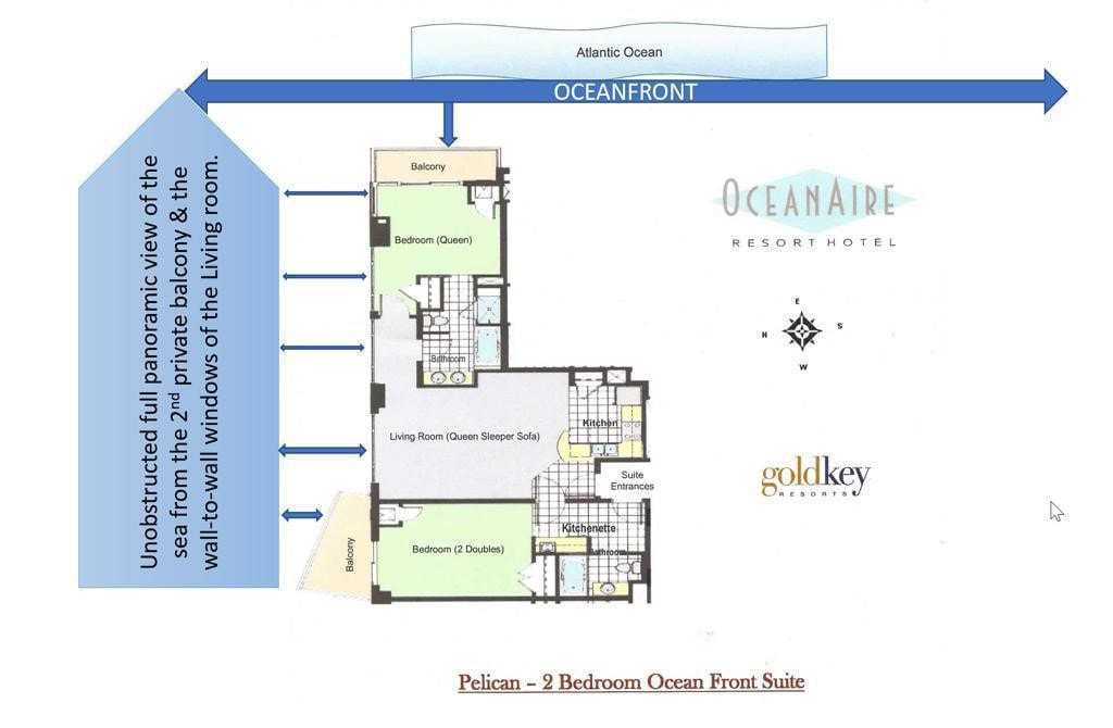 Oceanaire Resort Pelican Unit flooplan